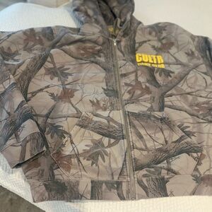 Ulta Beauty Men's Camo Zip-Up Sweater - Brown and Gray